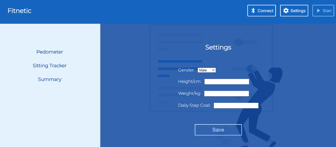 Fitnetic user interface
