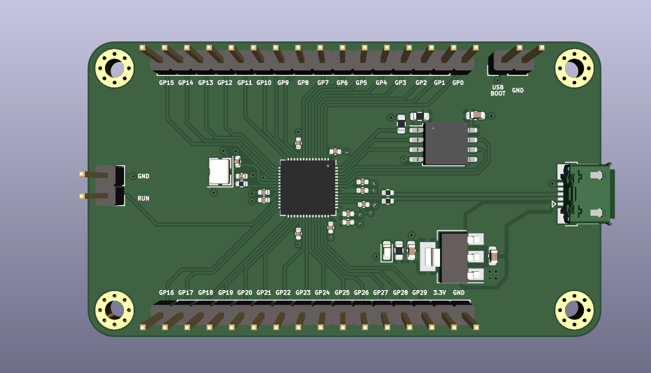Top view of board